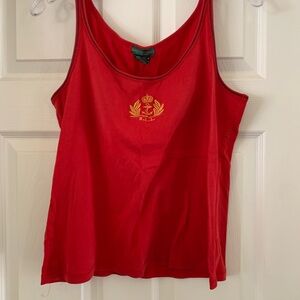 Ralph Lauren Red Embroidered Women's Tank Top